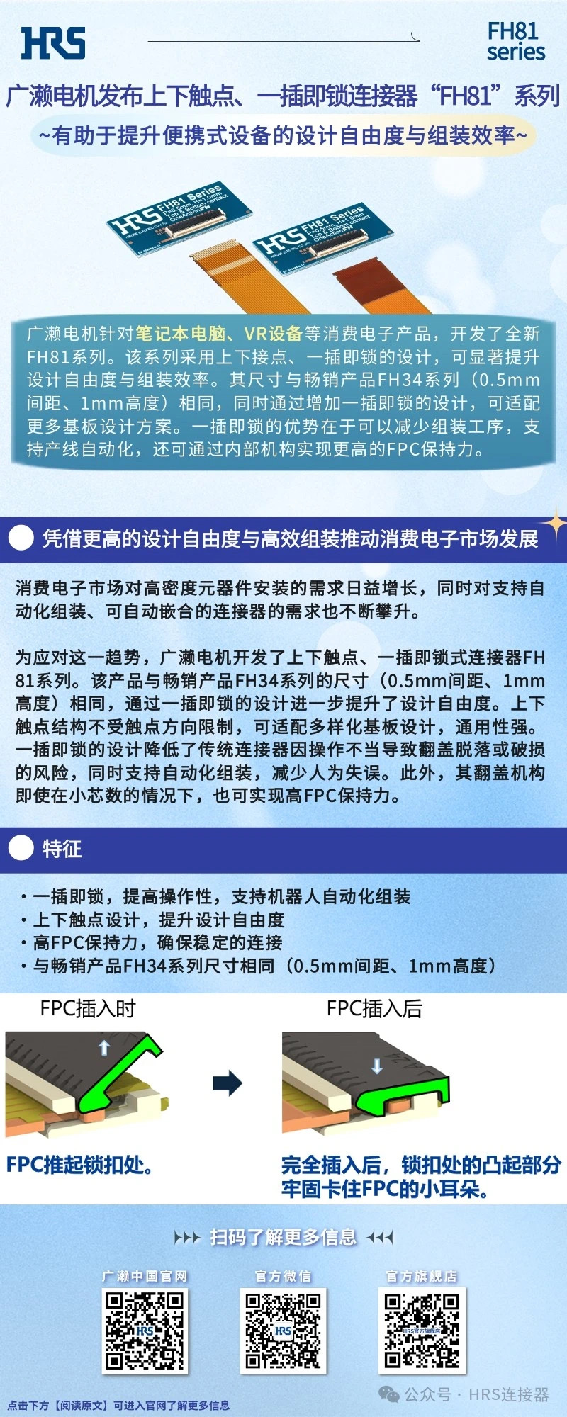【新品發(fā)布】廣瀨電機發(fā)布上下觸點、一插即鎖連接器“FH81”系列